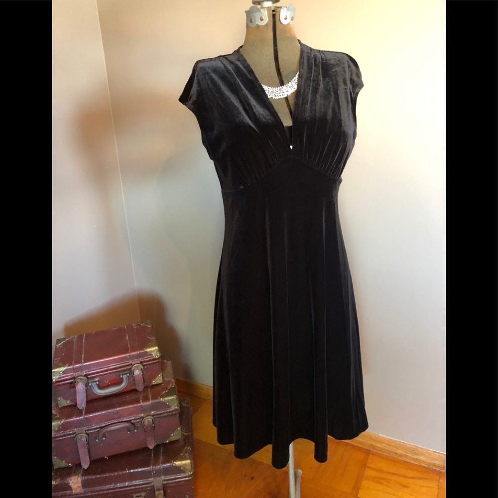 Little Black Velvet Evening Dress